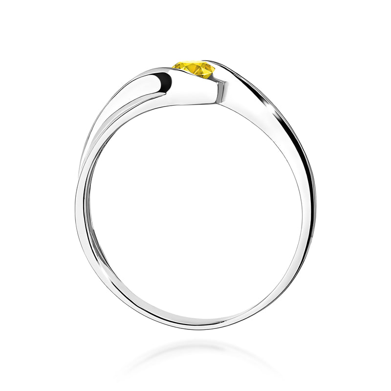 Inel Aur 14K cu Diamant Galben de Laborator 0.15 ct, imaginea 11 din 12