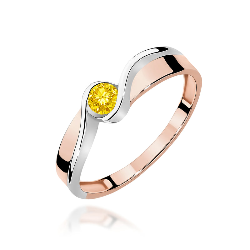 Inel Aur 14K cu Diamant Galben de Laborator 0.15 ct, imaginea 5 din 12