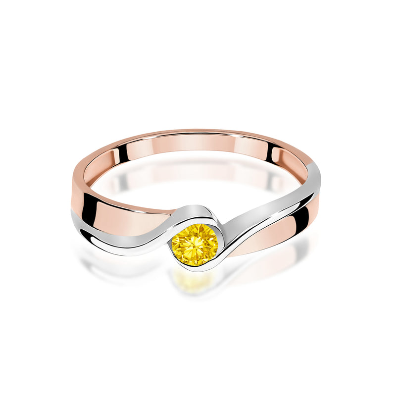 Inel Aur 14K cu Diamant Galben de Laborator 0.15 ct, imaginea 6 din 12