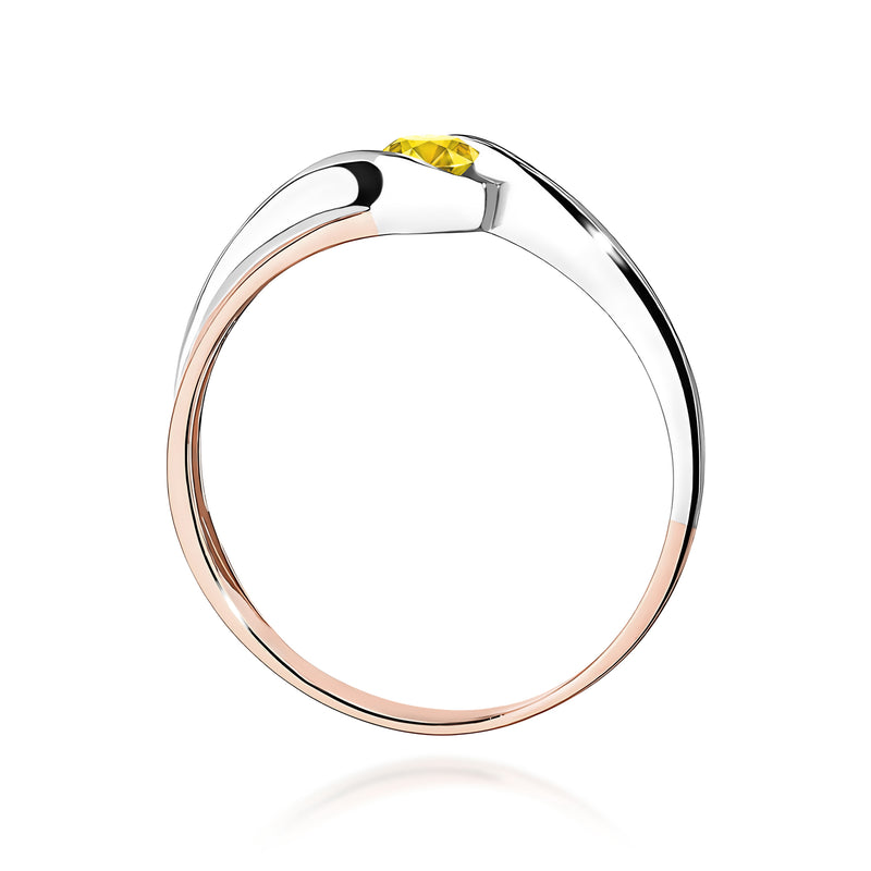 Inel Aur 14K cu Diamant Galben de Laborator 0.15 ct, imaginea 7 din 12
