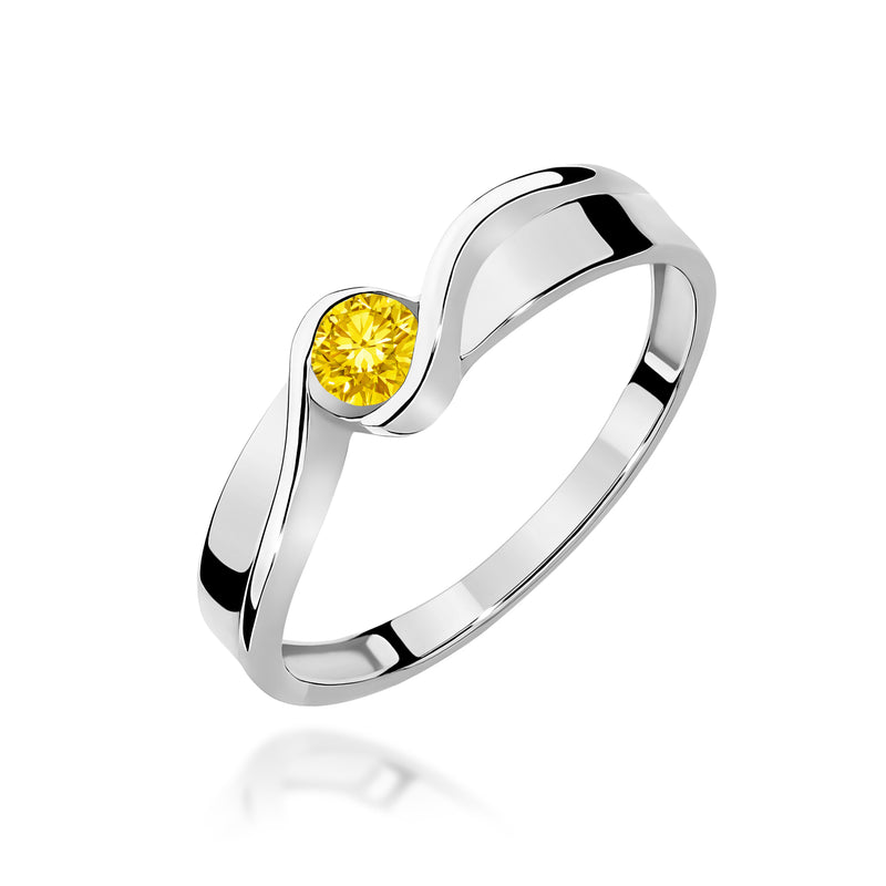Inel Aur 14K cu Diamant Galben de Laborator 0.15 ct, imaginea 9 din 12
