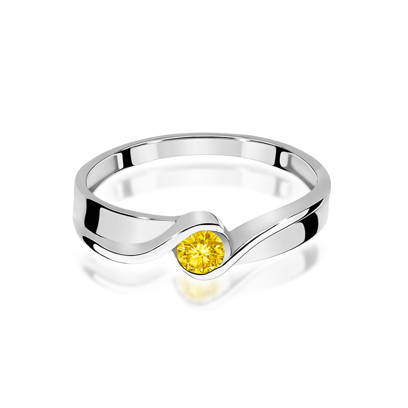 Inel Aur 14K cu Diamant Galben de Laborator 0.15 ct, imaginea 10 din 12
