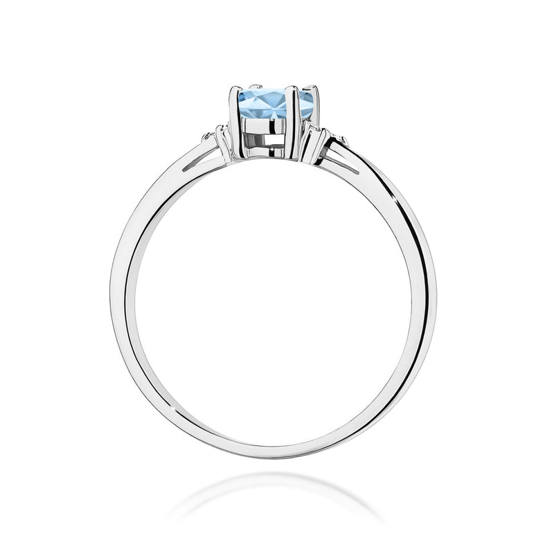 Inel Aur 14K cu Diamante Albastre de Laborator 0.65 ct, imaginea 11 din 12