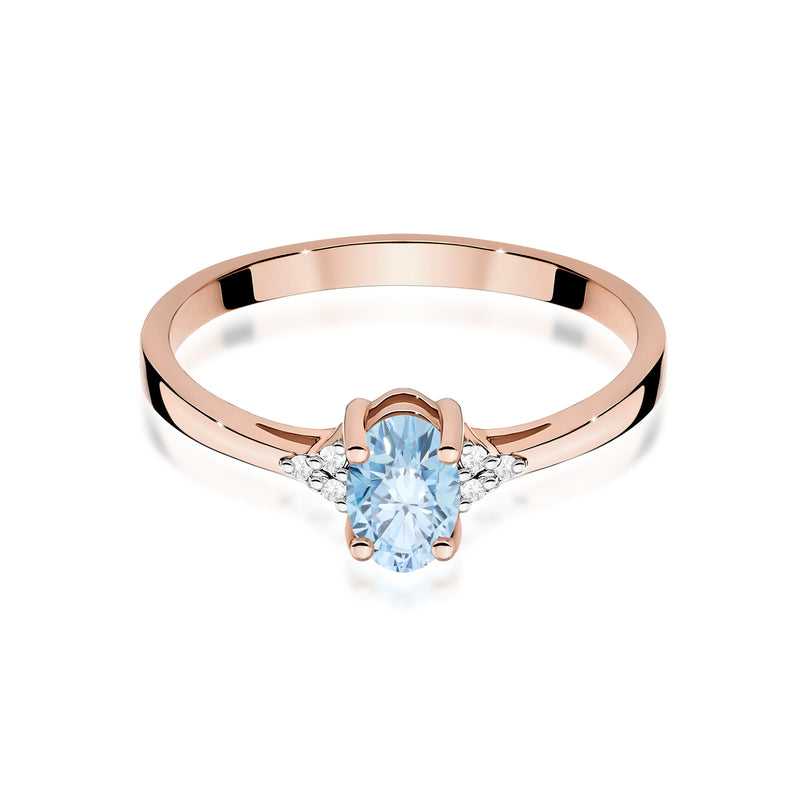 Inel Aur 14K cu Diamante Albastre de Laborator 0.65 ct, imaginea 6 din 12