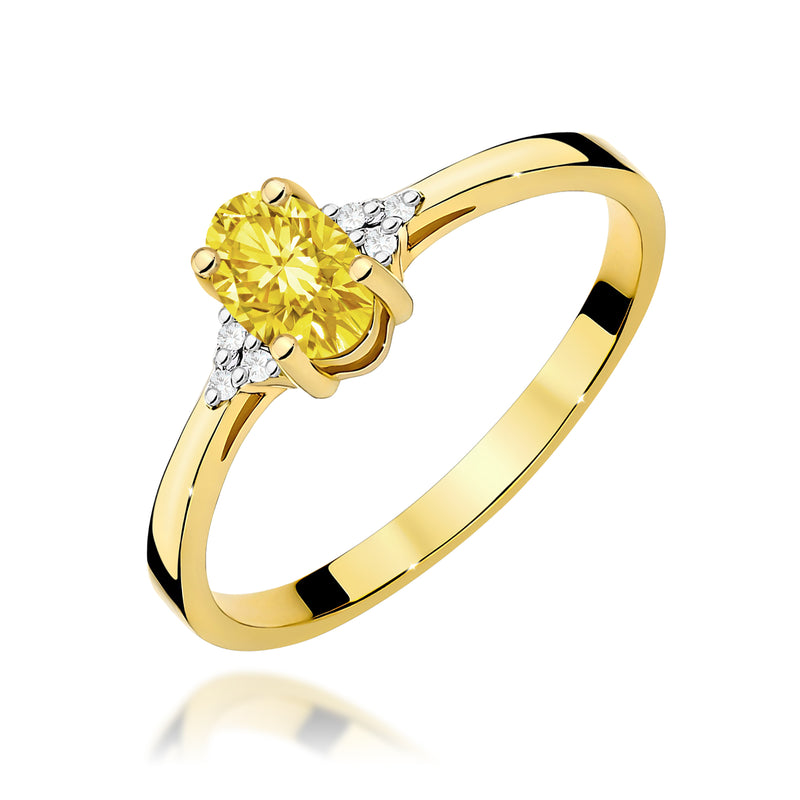 Inel Aur 14K cu Diamante Galbene de Laborator 0.65 ct — Aur galben