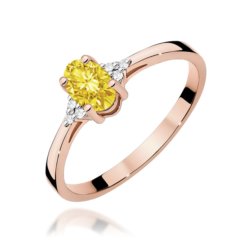Inel Aur 14K cu Diamante Galbene de Laborator 0.65 ct, imaginea 5 din 12
