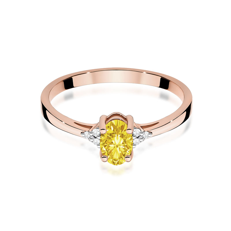 Inel Aur 14K cu Diamante Galbene de Laborator 0.65 ct, imaginea 6 din 12