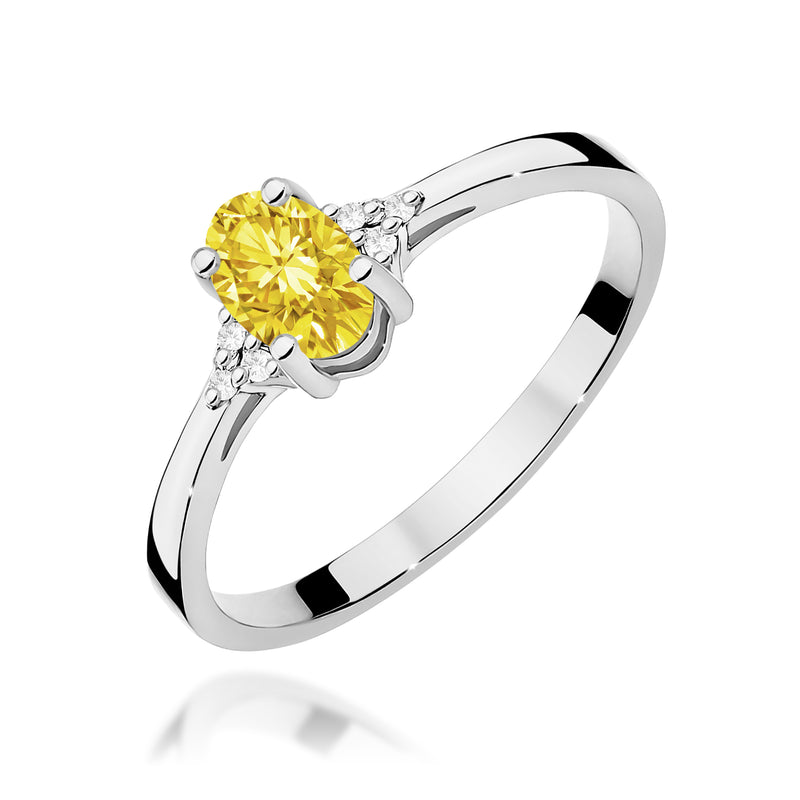 Inel Aur 14K cu Diamante Galbene de Laborator 0.65 ct, imaginea 9 din 12