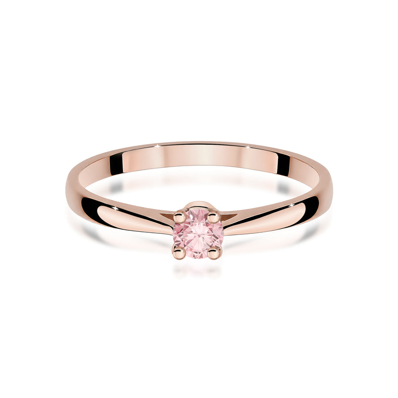 Inel Aur 14K cu Diamant Roz de Laborator 0.15 ct, imaginea 6 din 12