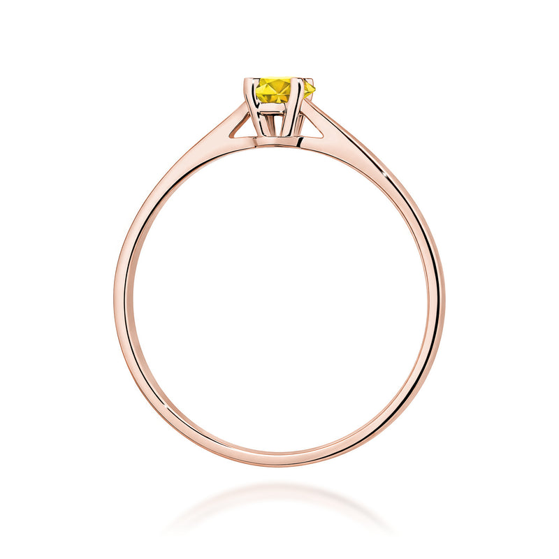 Inel Aur 14K cu Diamant Galben de Laborator 0.15 ct, imaginea 7 din 12