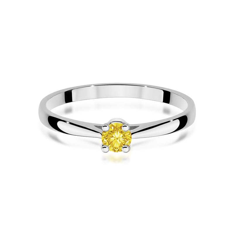 Inel Aur 14K cu Diamant Galben de Laborator 0.15 ct, imaginea 10 din 12