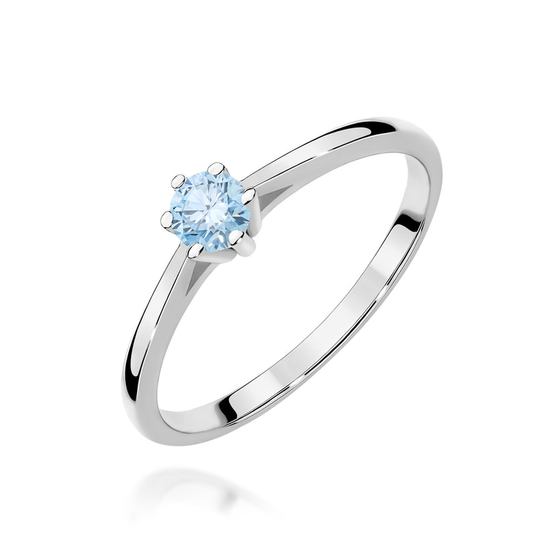Inel Aur 14K cu Diamant Albastru de Laborator 0.15 ct, imaginea 13 din 16