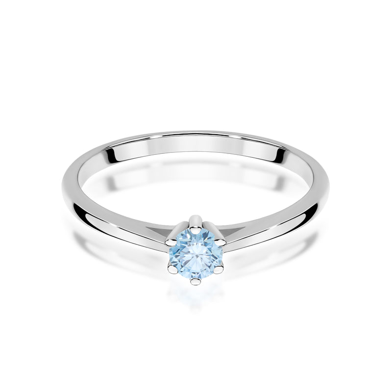 Inel Aur 14K cu Diamant Albastru de Laborator 0.15 ct, imaginea 14 din 16
