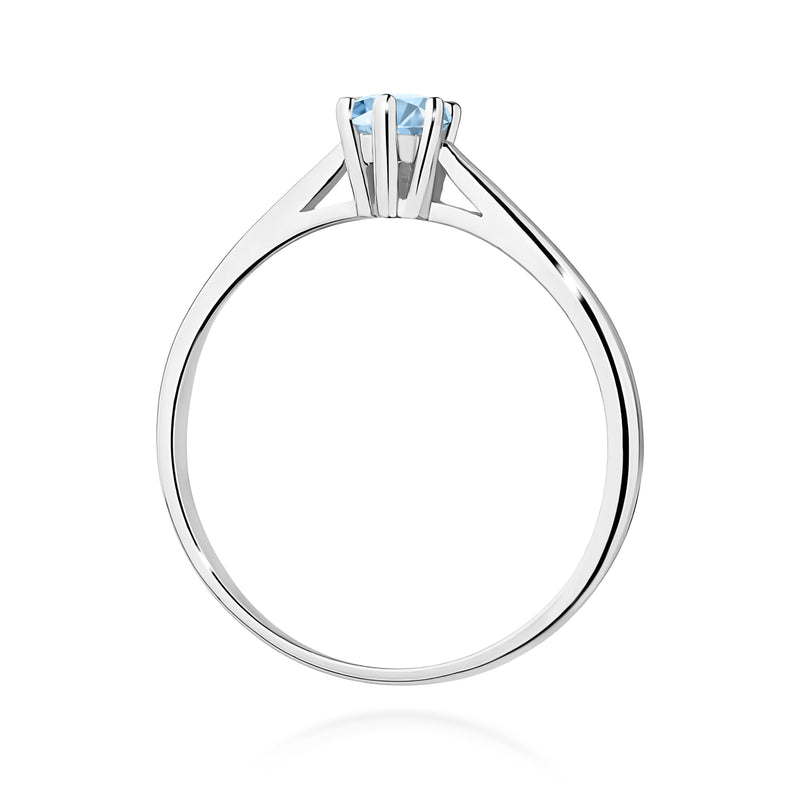 Inel Aur 14K cu Diamant Albastru de Laborator 0.15 ct, imaginea 15 din 16