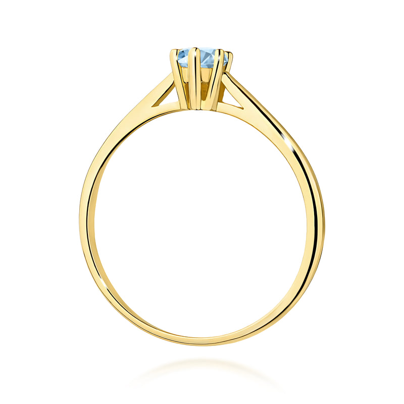 Inel Aur 14K cu Diamant Albastru de Laborator 0.15 ct, imaginea 3 din 16