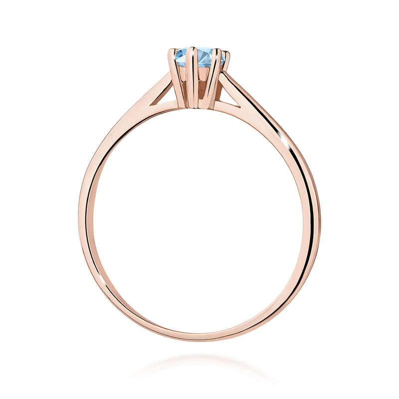 Inel Aur 14K cu Diamant Albastru de Laborator 0.15 ct, imaginea 7 din 16