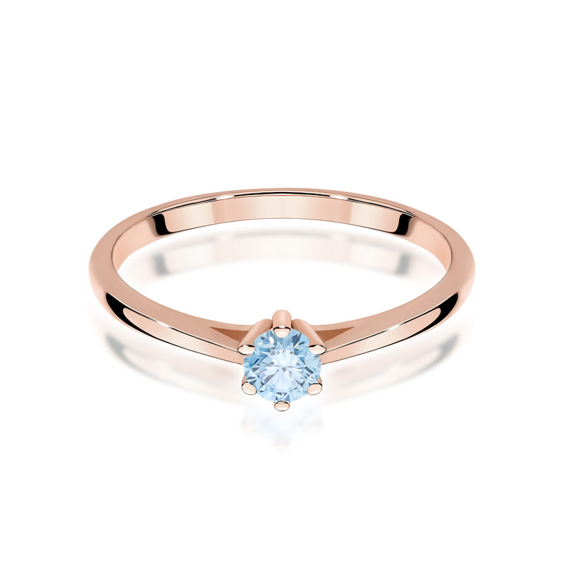 Inel Aur 14K cu Diamant Albastru de Laborator 0.15 ct, imaginea 10 din 16