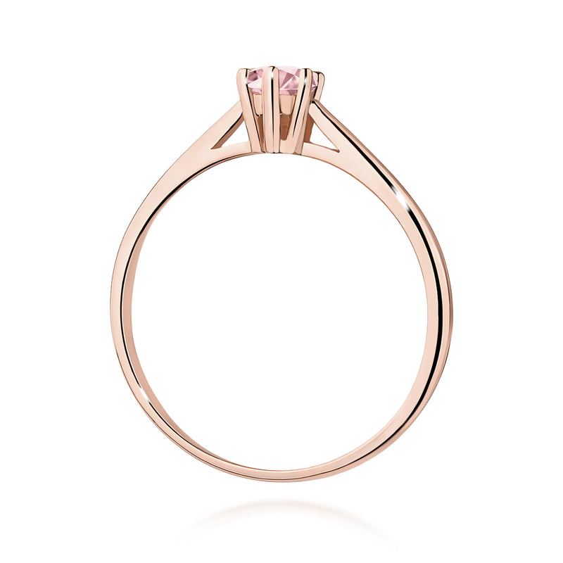 Inel Aur 14K cu Diamant Roz de Laborator 0.15 ct, imaginea 7 din 12