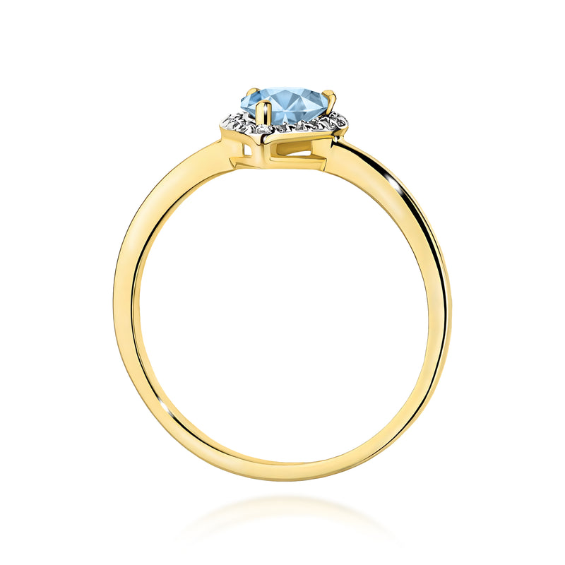 Inel Aur 14K cu Diamante Albastre de Laborator 0.60 ct, imaginea 3 din 12
