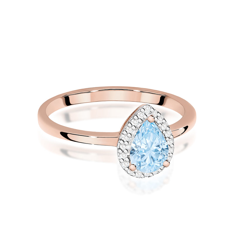 Inel Aur 14K cu Diamante Albastre de Laborator 0.60 ct, imaginea 6 din 12