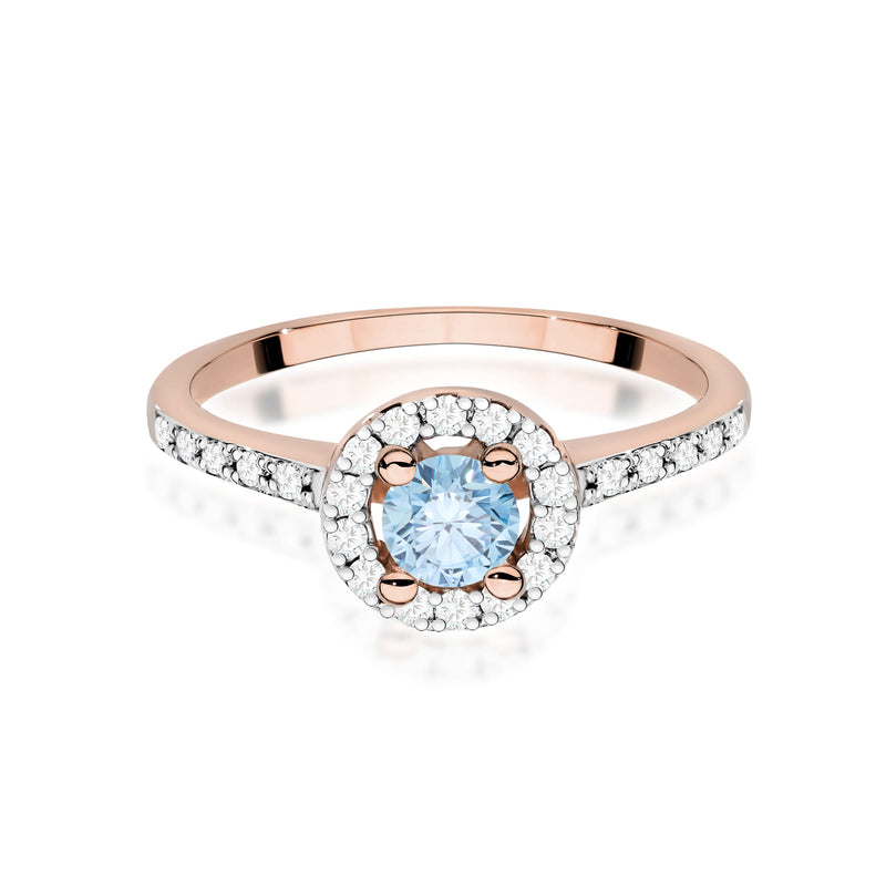 Inel Aur 14K cu Diamante Albastre de Laborator 0.72 ct, imaginea 6 din 12