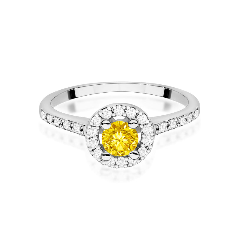 Inel Aur 14K cu Diamante Galbene de Laborator 0.72 ct, imaginea 6 din 8