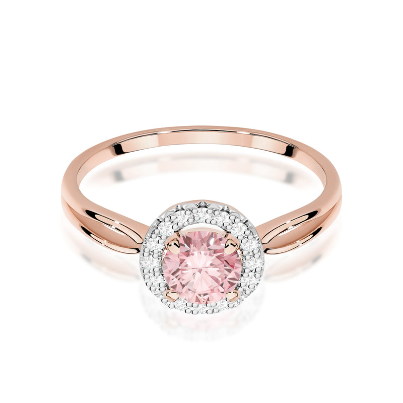 Inel Aur 14K cu Diamante Roz de Laborator 0.58 ct, imaginea 6 din 12