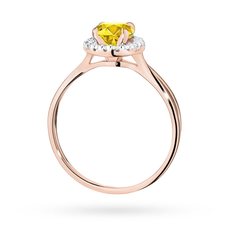 Inel Aur 14K cu Diamante Galbene de Laborator 0.58 ct, imaginea 7 din 12