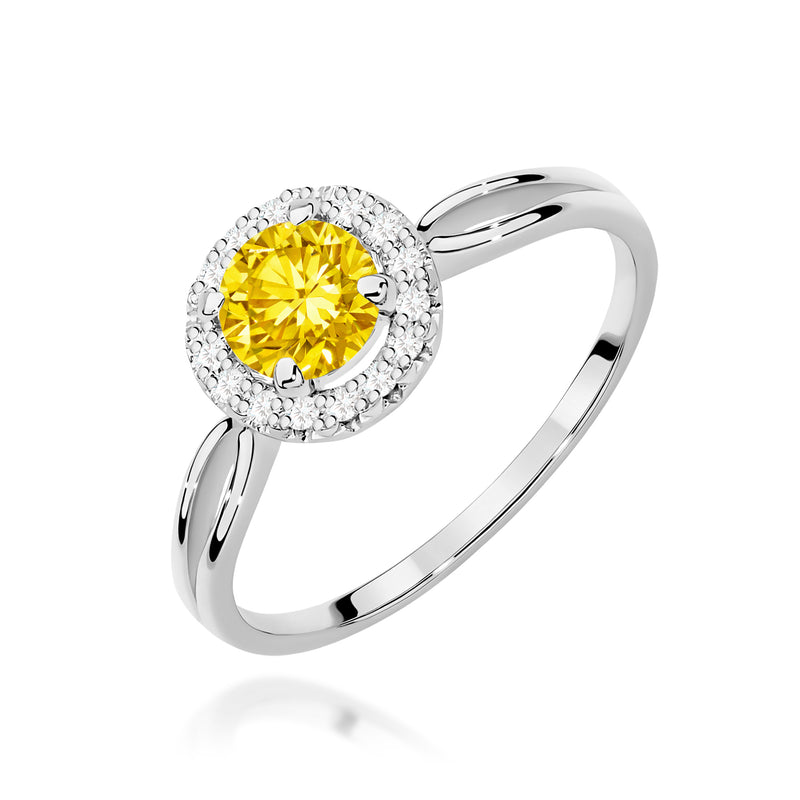 Inel Aur 14K cu Diamante Galbene de Laborator 0.58 ct, imaginea 9 din 12