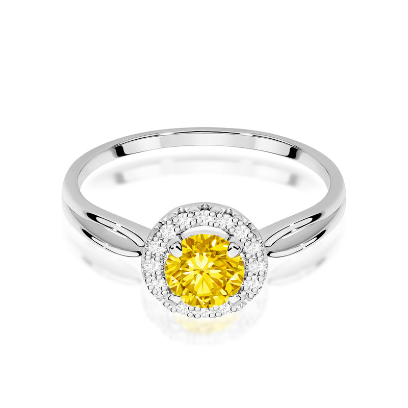Inel Aur 14K cu Diamante Galbene de Laborator 0.58 ct, imaginea 10 din 12