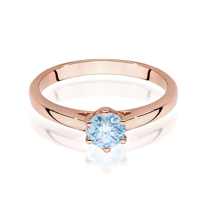 Inel Aur 14K cu Diamant Albastru de Laborator 0.50 ct, imaginea 6 din 12