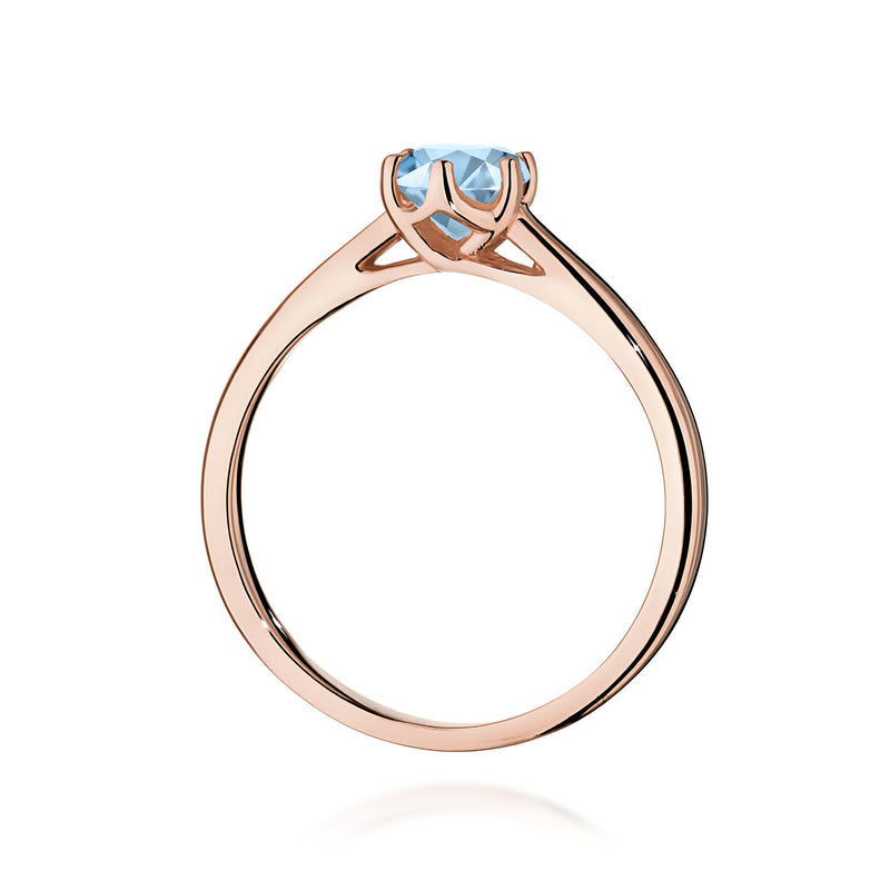 Inel Aur 14K cu Diamant Albastru de Laborator 0.50 ct, imaginea 7 din 12