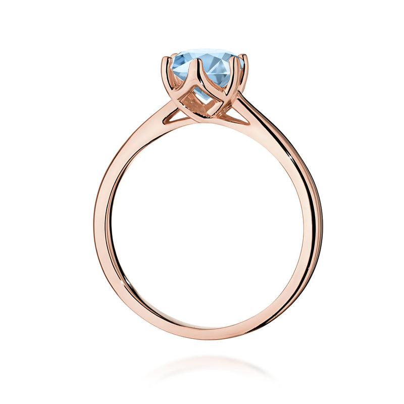 Inel Aur 14K cu Diamant Albastru de Laborator 1.00 ct, imaginea 7 din 12
