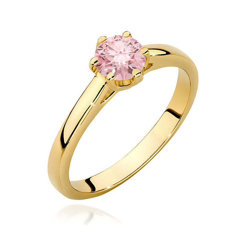 Inel Aur 14K cu Diamant Roz de Laborator 0.50 ct — Aur galben