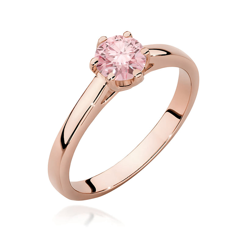Inel Aur 14K cu Diamant Roz de Laborator 0.50 ct, imaginea 5 din 12