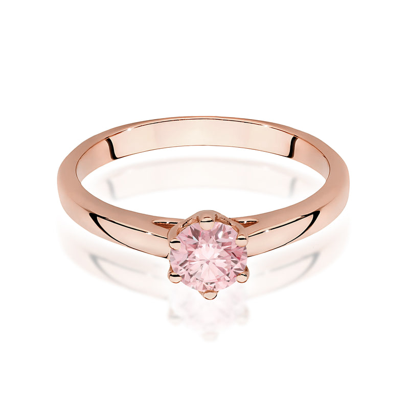 Inel Aur 14K cu Diamant Roz de Laborator 0.50 ct, imaginea 6 din 12