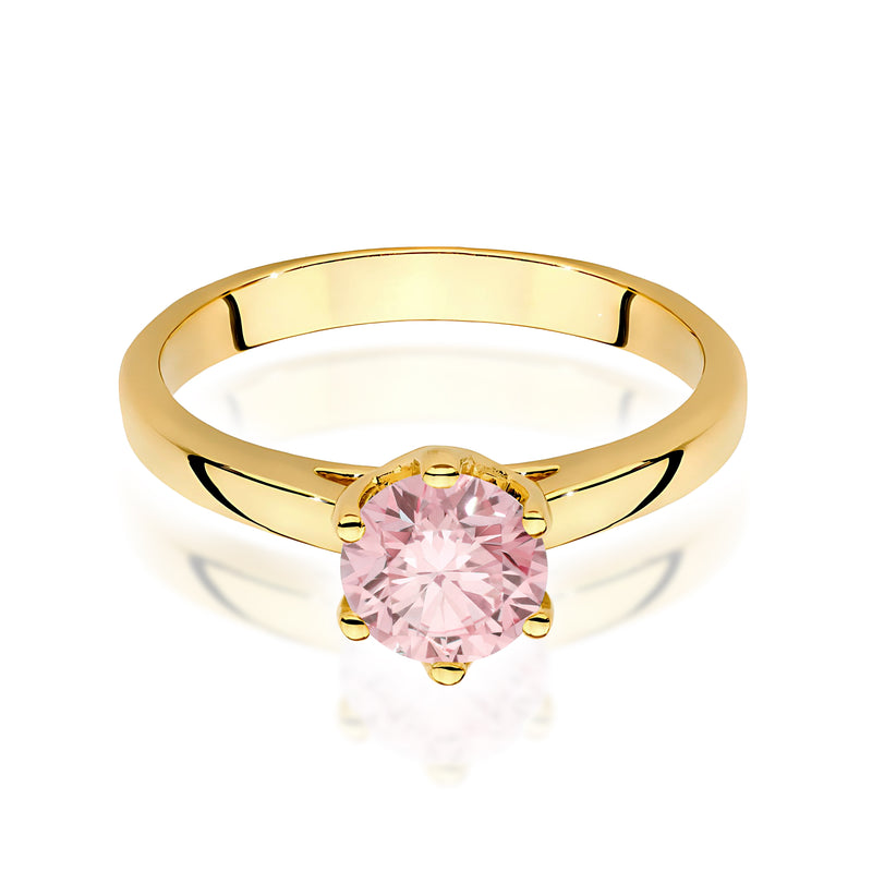 Inel Aur 14K cu Diamant Roz de Laborator 1.00 ct, imaginea 2 din 12