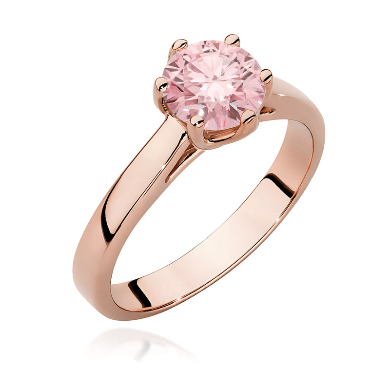 Inel Aur 14K cu Diamant Roz de Laborator 1.00 ct, imaginea 5 din 12
