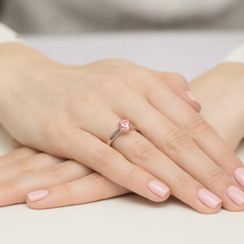 Inel Aur 14K cu Diamant Roz de Laborator 1.00 ct, imaginea 8 din 12