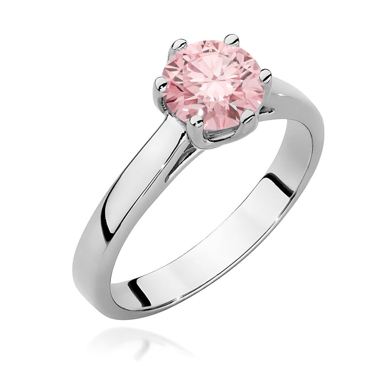 Inel Aur 14K cu Diamant Roz de Laborator 1.00 ct, imaginea 9 din 12