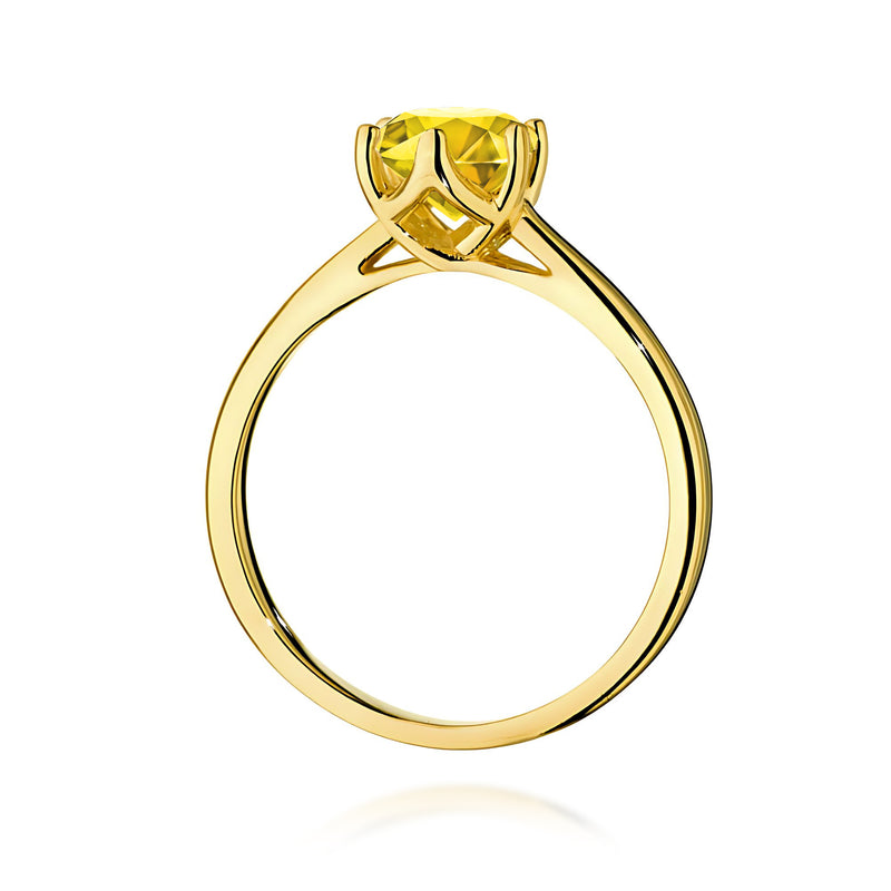 Inel Aur 14K cu Diamant Galben de Laborator 1.00 ct, imaginea 3 din 12