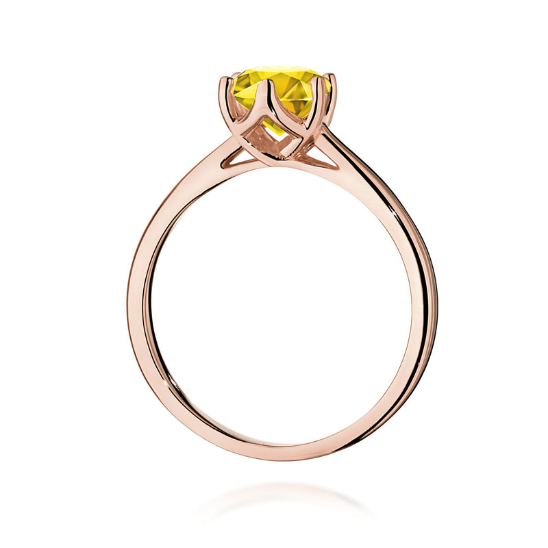 Inel Aur 14K cu Diamant Galben de Laborator 1.00 ct, imaginea 7 din 12
