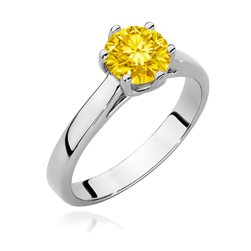 Inel Aur 14K cu Diamant Galben de Laborator 1.00 ct, imaginea 9 din 12