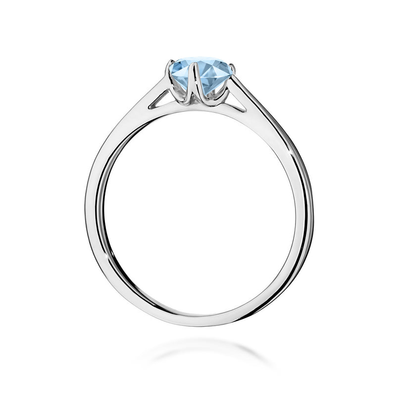 Inel Aur 14K cu Diamant Albastru de Laborator 0.50 ct, imaginea 11 din 12