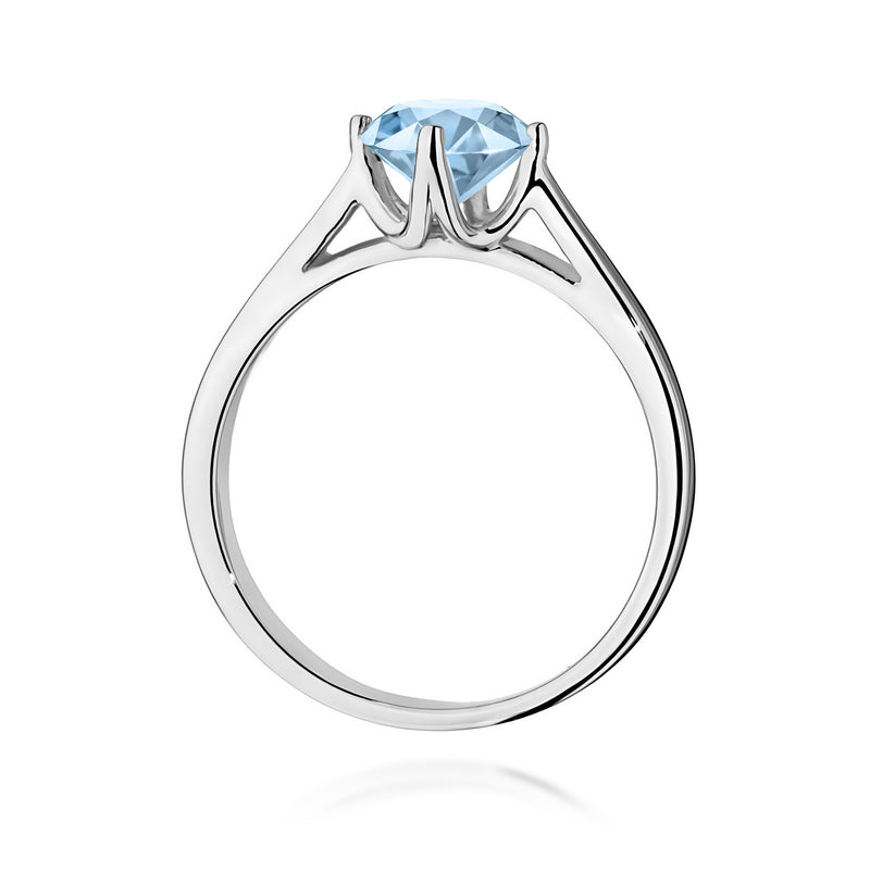 Inel Aur 14K cu Diamant Albastru de Laborator 1.00 ct, imaginea 11 din 12