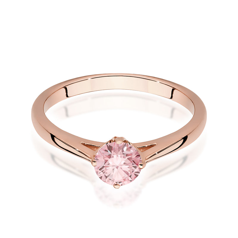 Inel Aur 14K cu Diamant Roz de Laborator 0.50 ct, imaginea 6 din 12