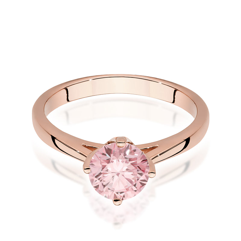 Inel Aur 14K cu Diamant Roz de Laborator 1.00 ct, imaginea 6 din 12