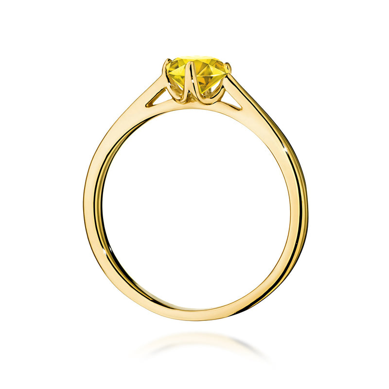 Inel Aur 14K cu Diamant Galben de Laborator 0.50 ct, imaginea 3 din 12
