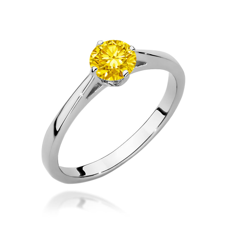 Inel Aur 14K cu Diamant Galben de Laborator 0.50 ct, imaginea 9 din 12
