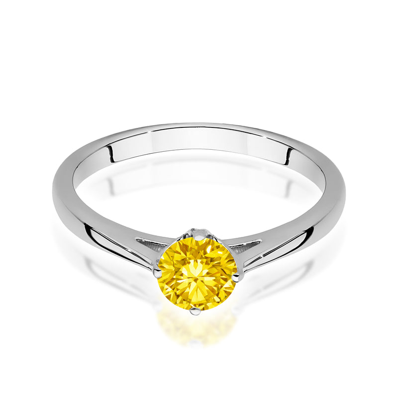 Inel Aur 14K cu Diamant Galben de Laborator 0.50 ct, imaginea 10 din 12